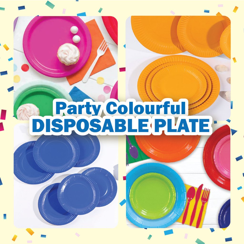 Coloured Paper Plate 7" (10pcs/pkt)