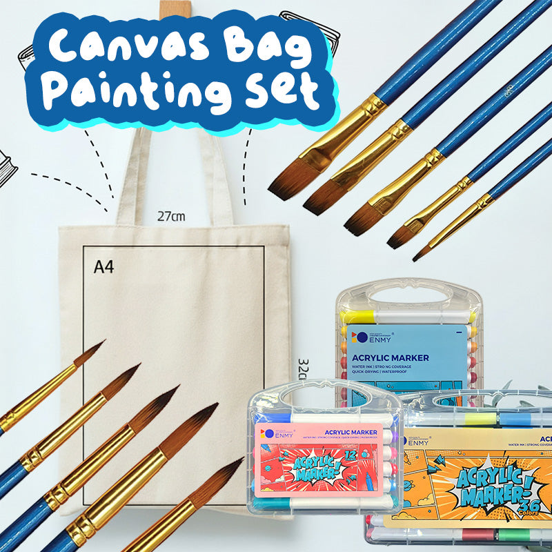 Canvas Bag DIY Painting Set (Canvas Bag / Fabric Paint / Acrylic Markers)