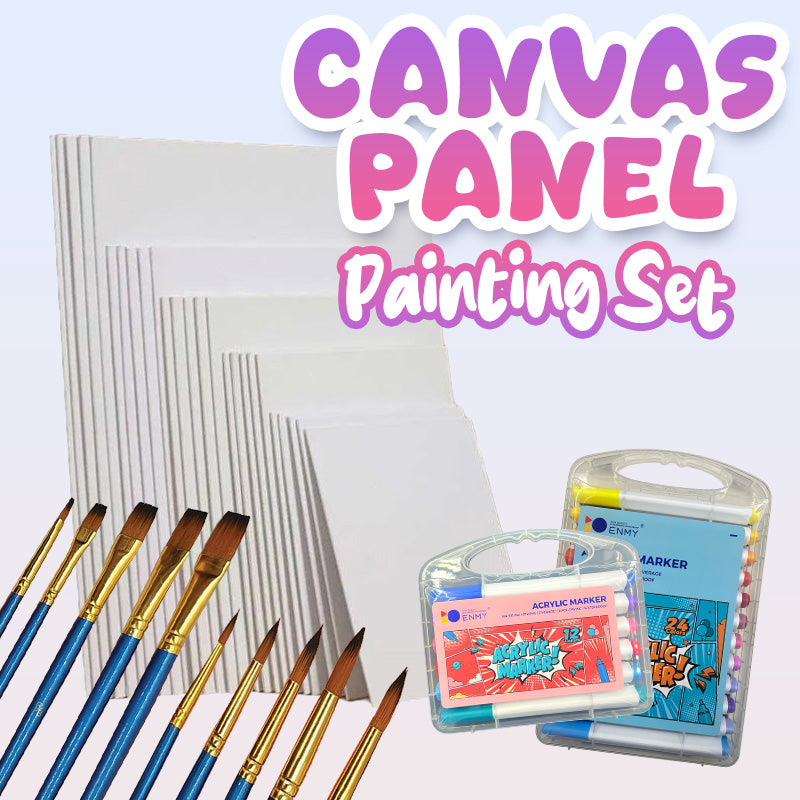 Canvas Panel Painting Set (Canvas Panel / Paintbrushes / Acrylic Markers)