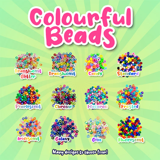 Colourful Pony Beads (100pcs/pkt)