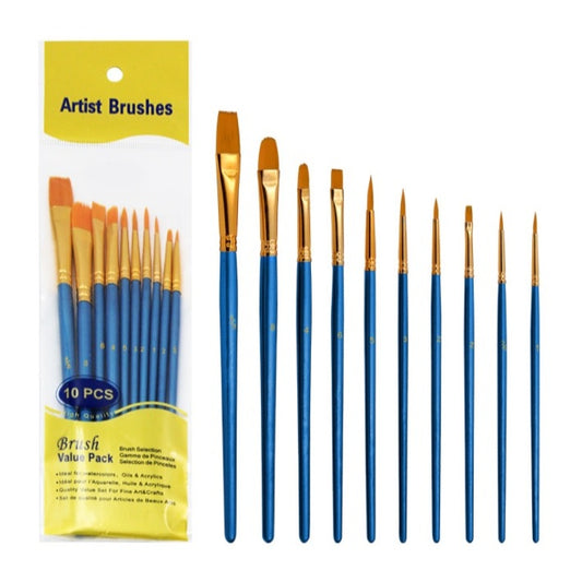 Nylon Brush Flat & Round Set (10pcs/pack)