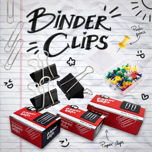 Metal Binder Clip / Paper Clip / Colourful Push Pin