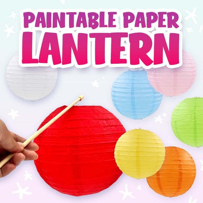 Paintable Paper Lantern (With Stick)