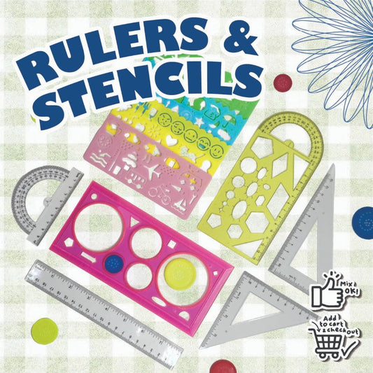 🇸🇬📦🚚 Geometry Ruler | Stencil Ruler | Spirograph | Design Ruler | Mathematical Ruler Set | Protractor | Drawing Ruler